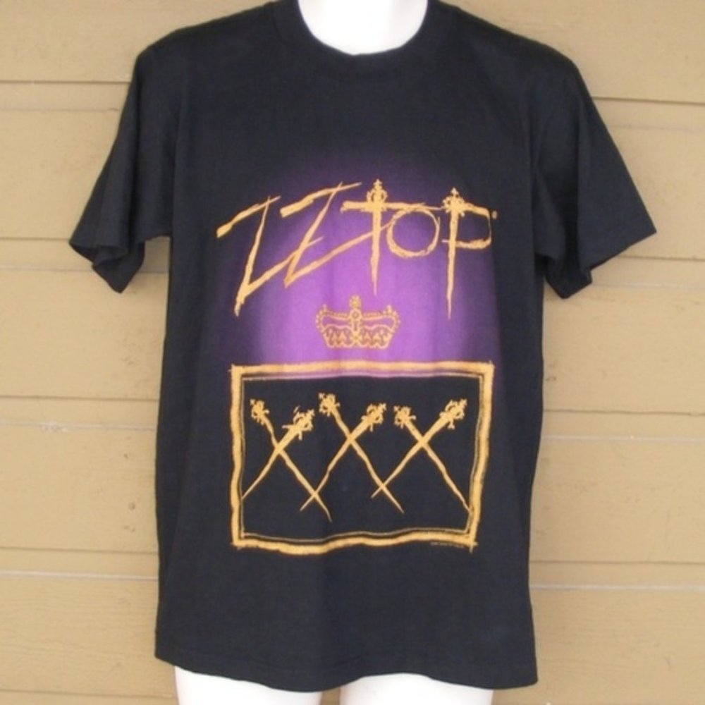 ZZ TOP Concert Shirt, M, TRUE VINTAGE, Black, SS